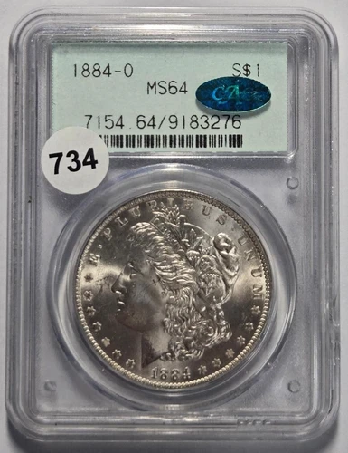 1884-O MORGAN SILVER DOLLAR S$1 PCGS MS 64 Certified Coin