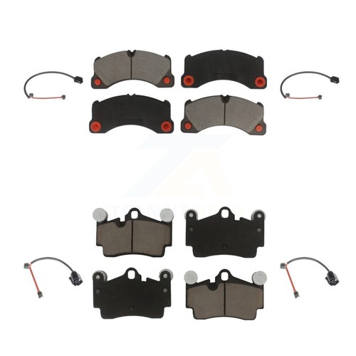 Front Rear Ceramic Disc Brake Pads And Wear Sensors Kit For Porsche Cayenne - Picture 7 of 9