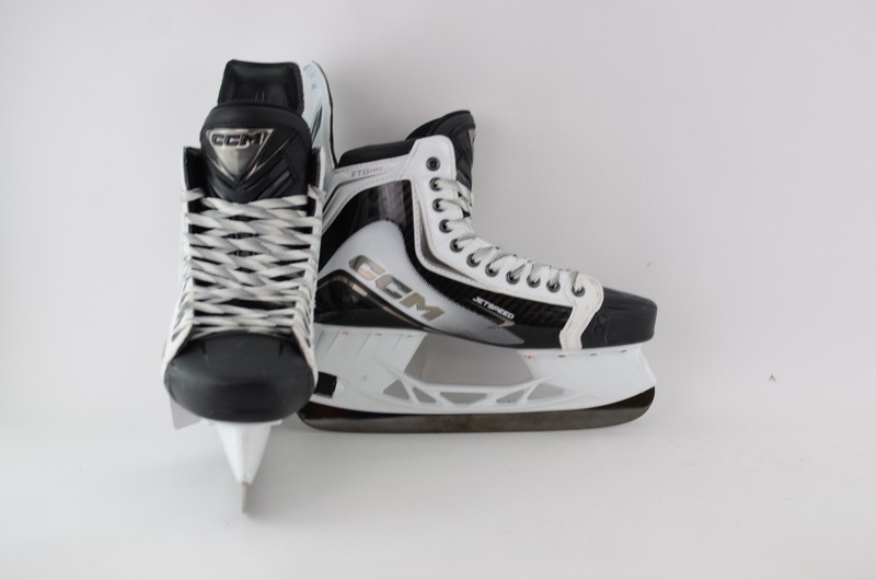 CCM Jet Speed FT 8 Pro White LE Ice Hockey Skates Sr Size 9.5 Regular (0702-2090