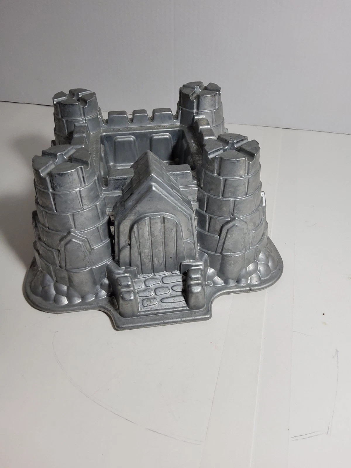 Vintage Castle Cake Pan Aluminum Mold Medieval Fortress Baking Pan