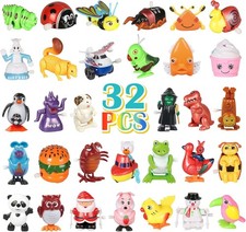 32 PCS Assorted Wind-up Toys for Kids, Bulk Windup Animals Walking Jumping Swimm