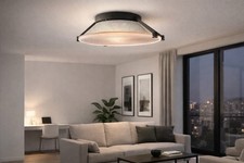 Plafoniera Fabbian vintage design italiano anni ’80 vetro opalino Ø40 cm