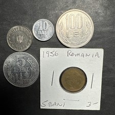 Romania Moldova Coin Instant Collection Lot Of 5 Different Bani Lei 1956 78 93