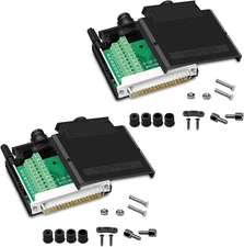 2PCS DB37 Solderless RS232 D-SUB Male Adapter Connector with Breakout Board