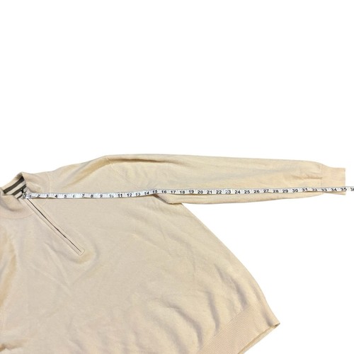 Ashworth Clubhouse Cashmere Quarter Zip Cream Mens XXL Preppy Casual Office - Picture 10 of 10