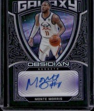 2020-21 Obsidian #GAL-MON Monte Morris Galaxy Auto Electric Etch Purple #/75