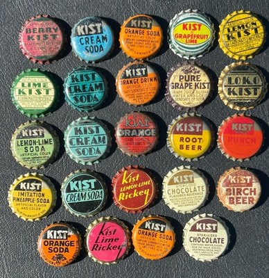 KIST SODA BOTTLE CAPS CORK-LINED SOME EARLY COLLECTION LOT OF 24