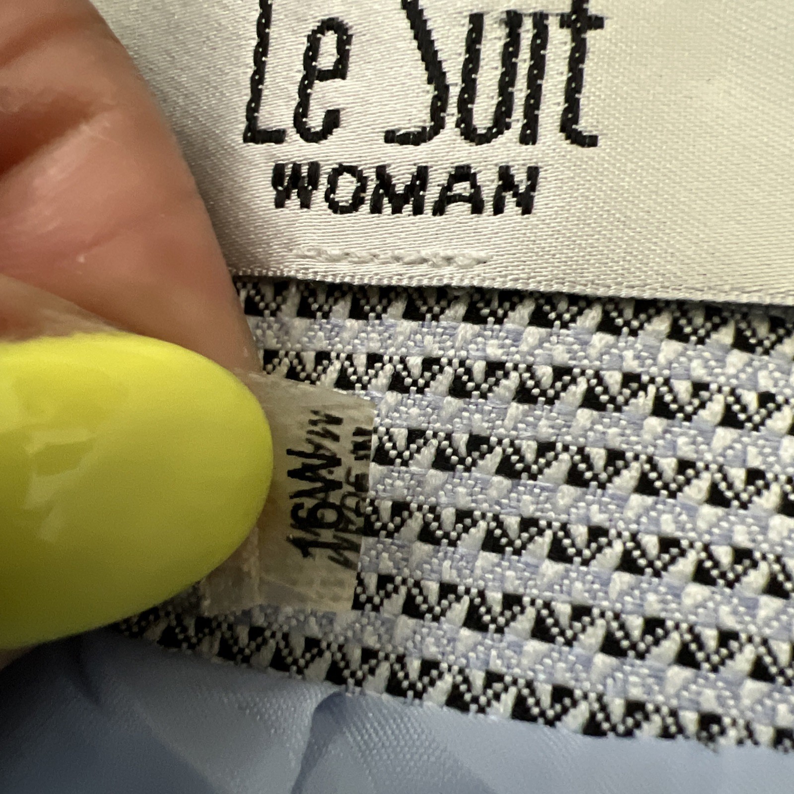 Le Suit Two Button Tweed Skirt Suit Womens 16 Blue