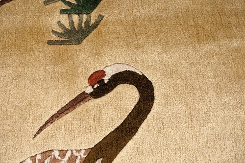 Seidenteppich China 90 x 65 cm Seide Orient teppich Vogelmotive Handgeknüpft Rug - Bild 9 von 13