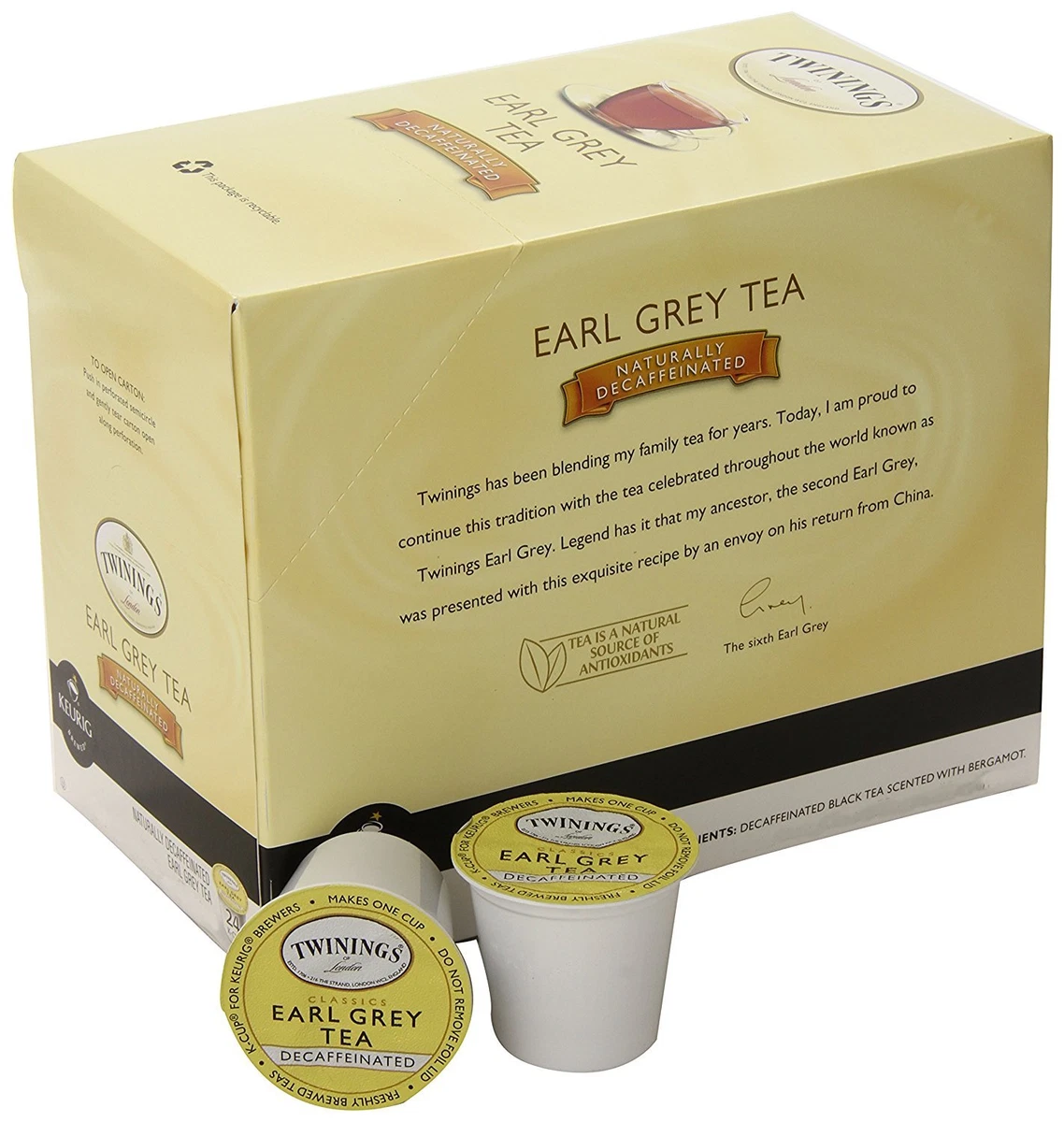 Twinings DECAF Earl Grey Tea 24 to 144 Count Keurig Kcup Pick Any