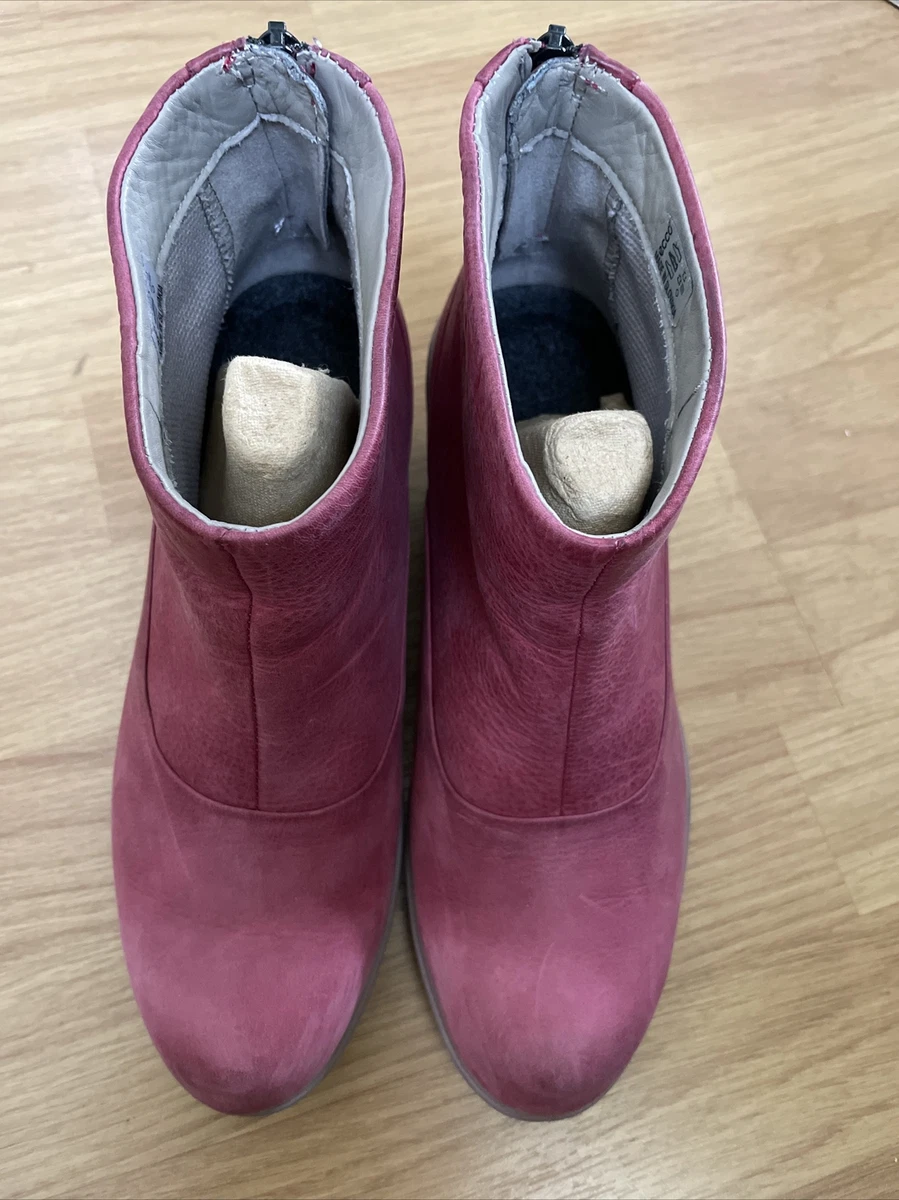 Ecco Pink Leather wedge Boots 3 36