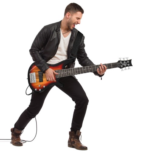 34" Full Black Electric Guitar with AMP Bag Strap Picks Shake Cable Wrench Tool - Picture 14 of 29