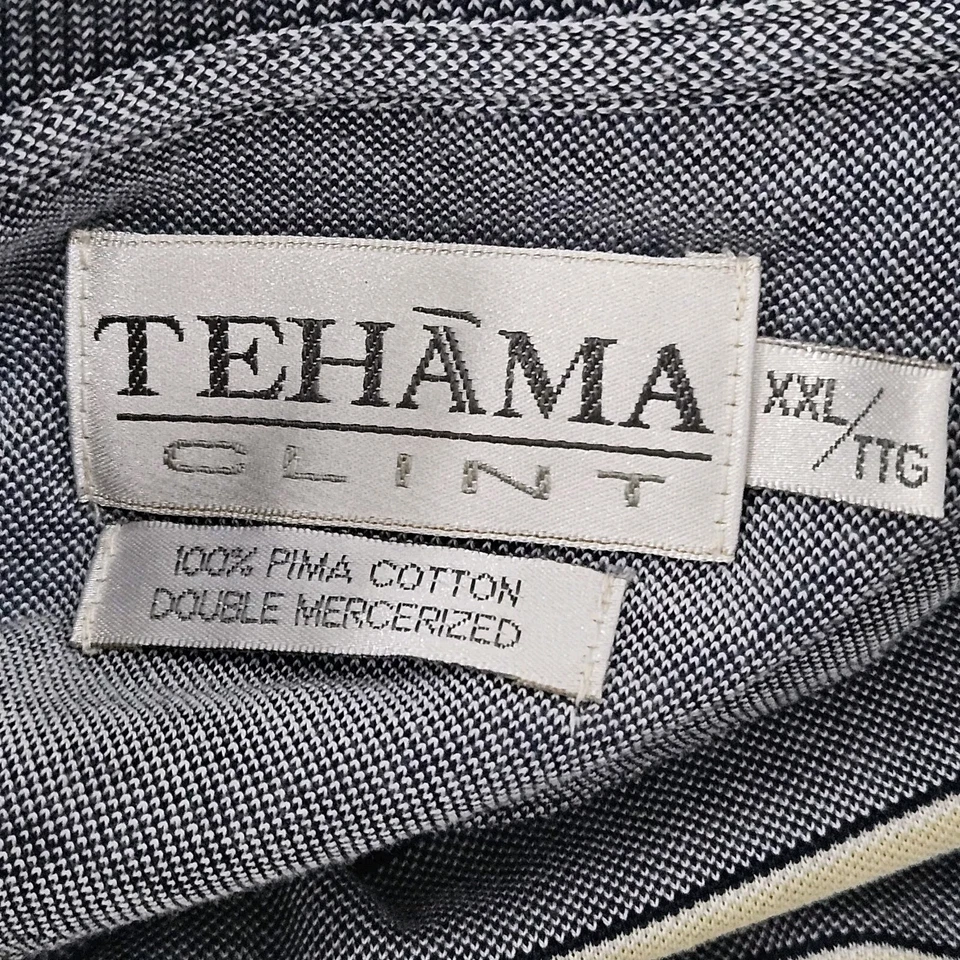 Polo de golfe Tehama Clint Aspen Glen 100% algodão pima listrado manga curta tamanho XXL - Imagem 4 de 4