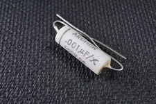JCP-TNN-R .001 Archer Porcelain Film Capacitor 0.001uF 1nF 600V Axial 7.3mm D