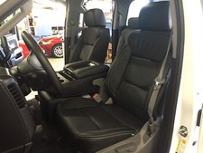 2014-2018 Chevrolet Silverado Double Cab Black Leather Seat Covers Wt Bench
