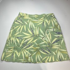 Vintage Lily's of Beverly Hills Tropical Green Print Mini Skirt Sz 10