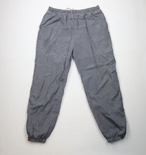 Vtg 90s Streetwear Men XL Distressed Blank Lined Windbreaker Jogger Pants Silver