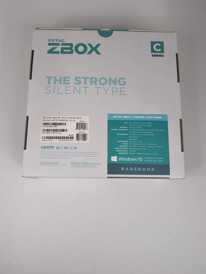 Zotac ZBOX CI331 Nano - Intel Celeron - N5100 1.1Ghz - 2.8GHz Boost - Barebones - Image 2 of 4