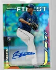 2014 Finest Blue Refractor Enny Romero Rookie Autograph Card #RA-ER #'d 105/125