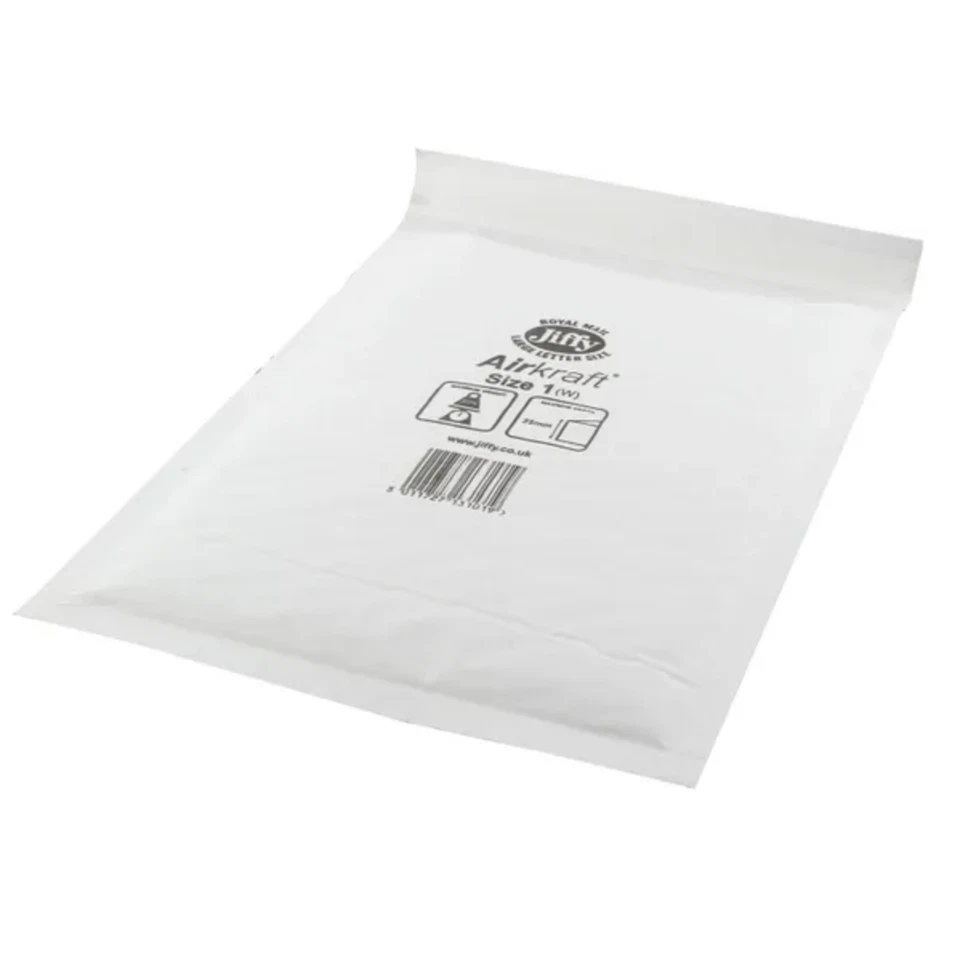 200 JL1 ACTUAL JIFFY BAGS CD / DVD SIZE - WHITE + FREE 24H DELIVERY