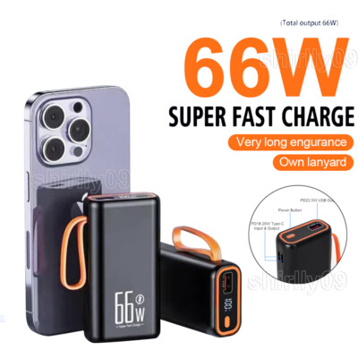 50000mAh Power Bank 66W USB C Schnellladegerät Externer Batterie Ladegerät Handy
