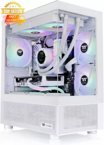 View 170 ARGB Micro ATX PC Case Tempered Glass Snow Edition White Gaming