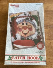 Caron Wonderart 4668 12" X 12" Mrs Claus Christmas Holiday Latch Hook Rug Craft