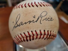 SAM RICE SIGNED REPLICA BALL.OUR BALLS ARE MADE FOR MUSEUMS!