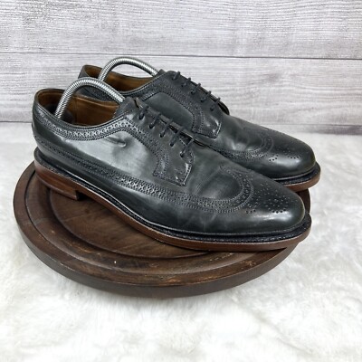 Florsheim Mens Vintage Leather Green Wingtip Oxford Dress Shoes Size 10 D 