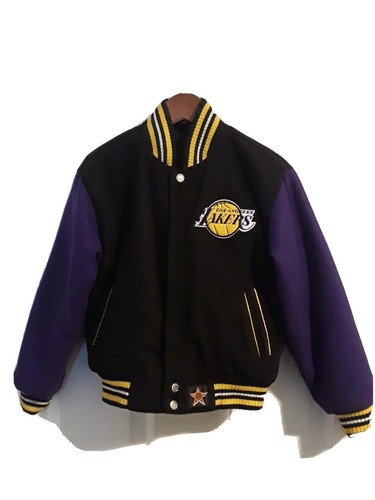Vintage JH Los Angeles Lakers Reversible Jacket - Boys Size XS Satin Bomber
