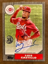 2022 Topps Series 1 Luis Castillo 147/199 Black 1987 Topps Baseball Auto 87BA-LC
