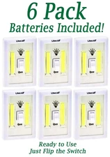 LED Night Light 200 Lumen COB LED Emergency Cordless Battery Powered Switch Lamp