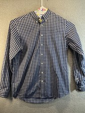 Eddie Bauer Men's Blue Plaid Long Sleeve Button Down Dress Shirt Size XL