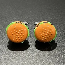 Fancy Hamburger Cufflinks Men Birthday Wedding Gift Burger Food Cufflinks In Box