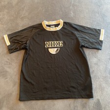 Vintage NIKE Basketball T-Shirt Black Short Sleeve Teen Youth Large Age 14-16