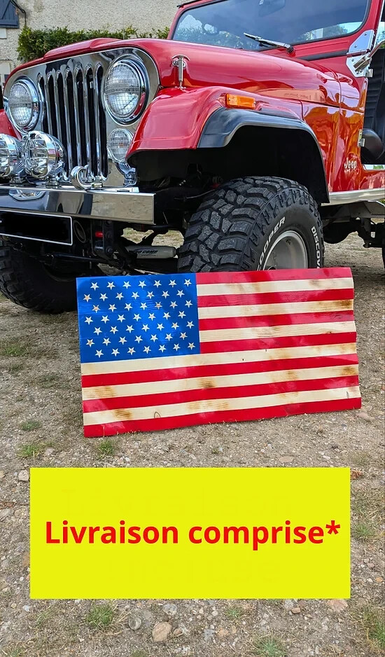 Drapeau USA 3D bois massif pour déco murale de bureau et loft américain