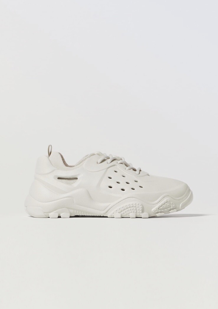 Zara Big Kids Size 38 / Women 7.5 White Lace Up Comfort Sock