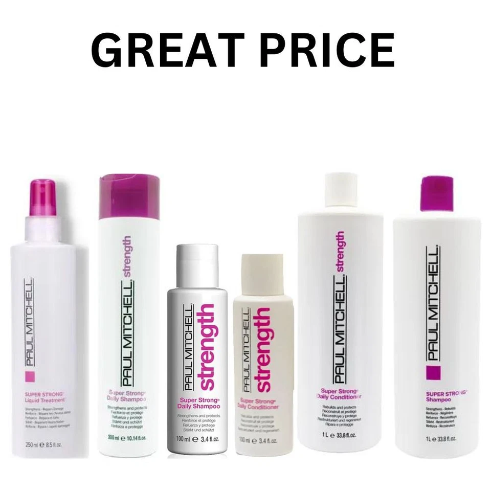 PAUL MITCHELL SUPER STRONG SHAMPOO, CONDITIONER, LIQUID TREATMENT