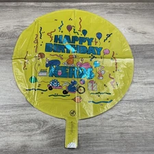 VINTAGE Superloons Foil Helium Balloon Unused Happy Birthday NERDS 1987 Yellow