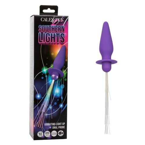 Cal Exotics Southern Lights Vibrating Light Up Anal Probe Purple -Anal Plug Vibe