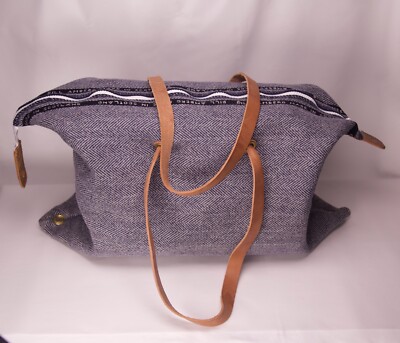Bill Amberg Designer Leather Tweed Holdall Handbag Weekend