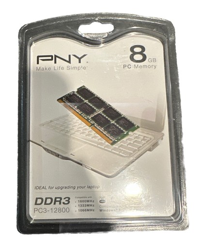 PNY 8GB SO-DIMM 1600MHz PC3-12800 DDR3 Memory MN8192SD3-1600. (9) - Picture 1 of 2