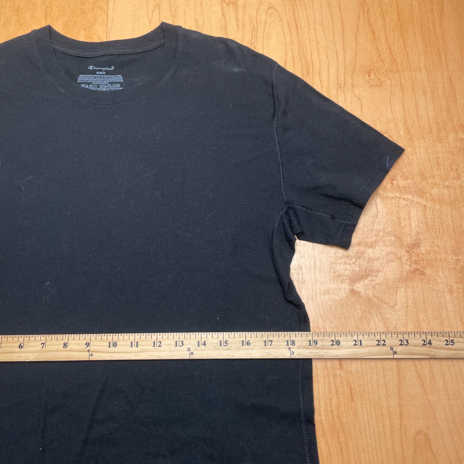 Champion Blank Medium Solid Black Short Sleeve T-… - image 7