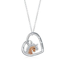 925 Sterling Silver Unicorn Pendant Necklace Chain CZ Follow Your Heart Jewelry