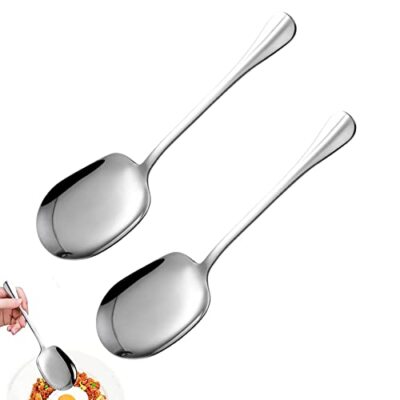 Set 8 Cucchiai Rotondi In Acciaio Inox – Posate Eleganti Per Zuppe, Dessert E Riso, Adatti A Casa E Ristoranti - 2