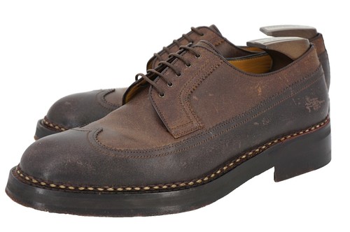 A. Testoni vintage tassel loafers model 10758 in a size 8.5 (8H). Vintage A.Testoni Wingtip Tassel Loafers Brown Handmade  main image 2