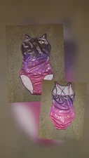 Destria leotard Adult XS pink and purple shimmer