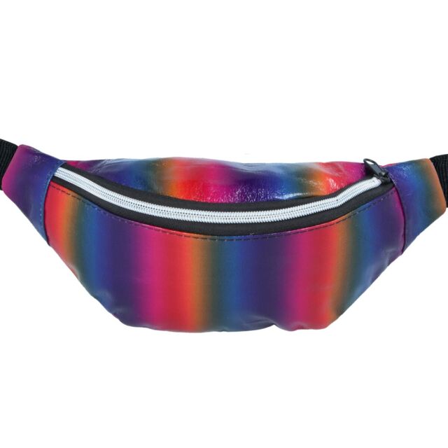 RAINBOW BUM BAGS Festival Shiny Holiday Belt Fanny Pack Pouch Wallet Phone Rave