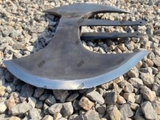 VIKING AXE HEAD CARBON STEEL DOUBLE HEADED BATTLE READY WAR AXE MEDIEVAL