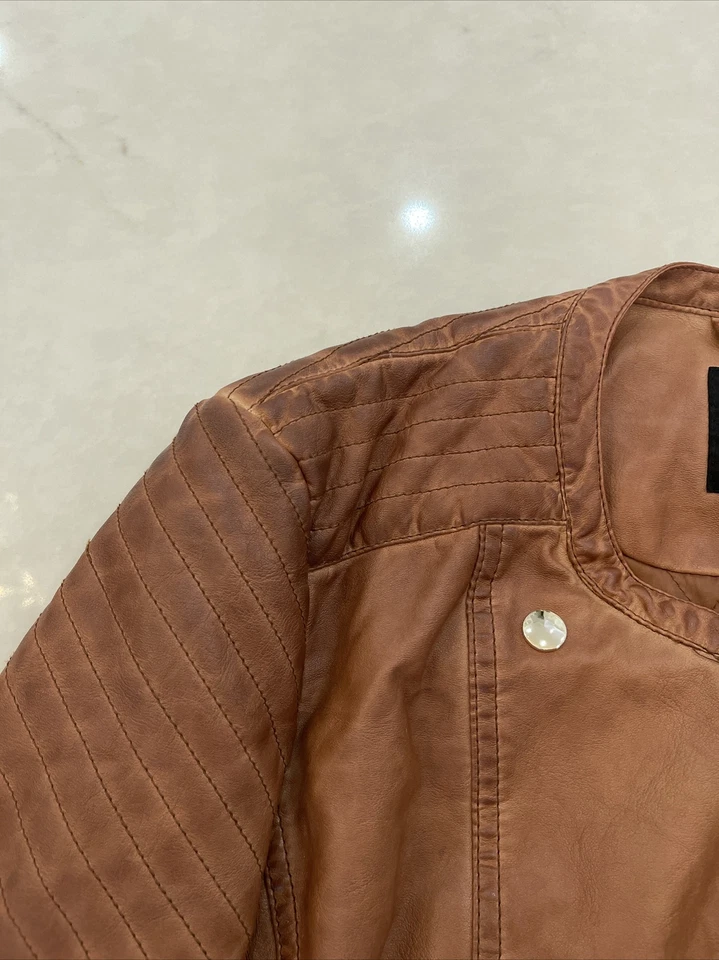 XXI Chaqueta Mujer Marrón Imitación Cuero S Foto 3 de 4